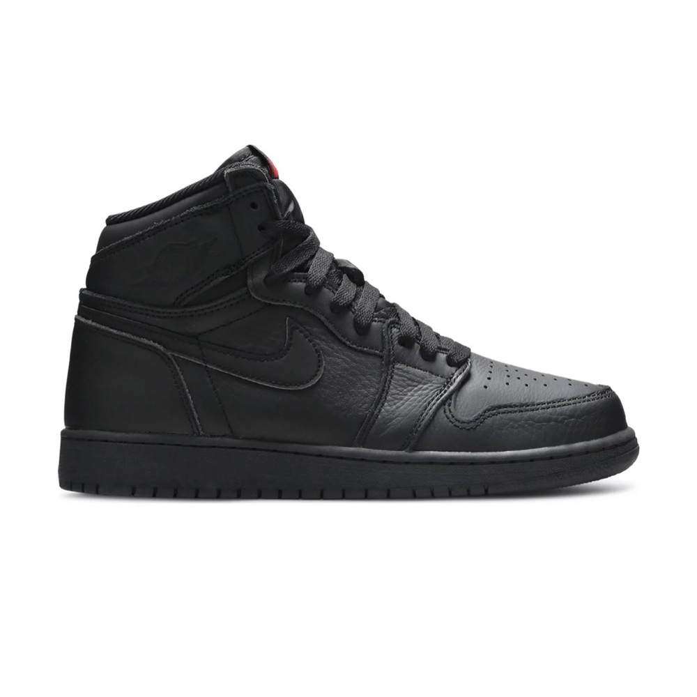 2017 NIKE Air Jordan 1 Retro High OG BG 'Black University Red' Size 6.5 Big Kids - Picture 4 of 11